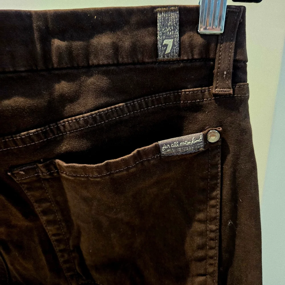 EXCELLENT CONDITION 7 For All Mankind Brown Pants Mid Rise Skinny